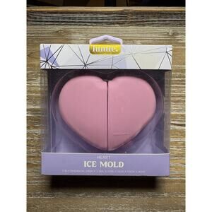 lumie. Heart Shape Silicone Ice Cube Mold Pink 2.95in Length 3.74in Width